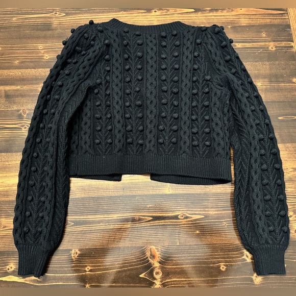 A loves A Cropped Black Cardigan with Bow Accents Size S EUC Adorable! - Picture 2 of 9